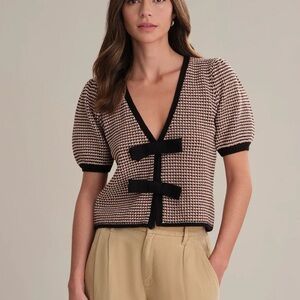 525 America Black and Brown Patterned Cardigan